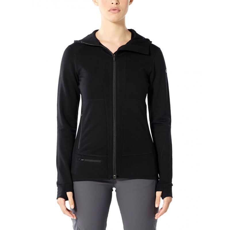 Icebreaker Quantum II Long Sleeve Zip Hood - Merinotakki Naiset I Hardloop