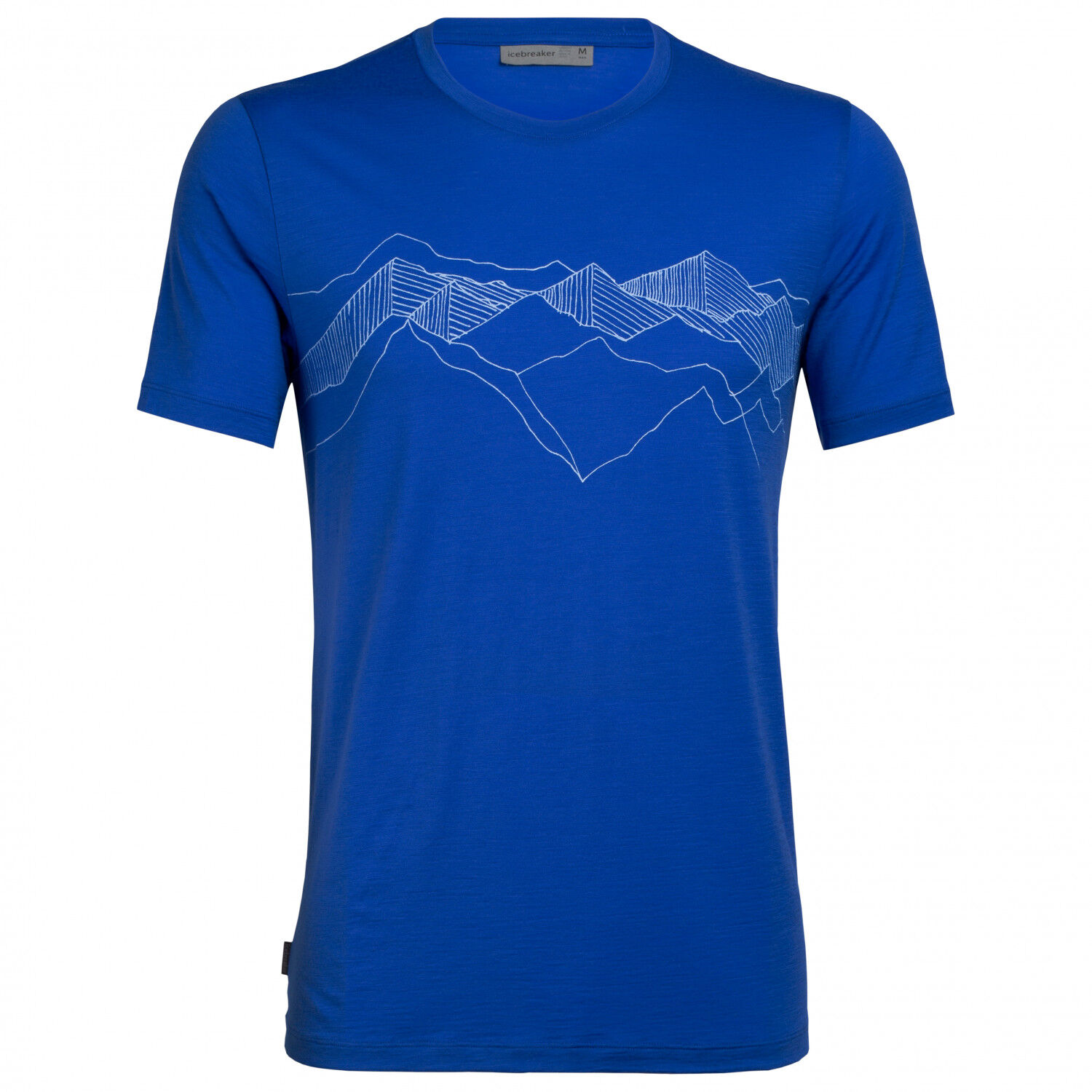 Icebreaker Tech Lite Short Sleeve Crewe Peak Patterns - T-shirt en laine mérinos homme I Hardloop | Hardloop