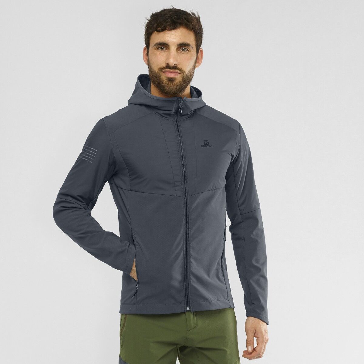 Salomon Outline Hybrid Hoodie - Bluza polarowa meska | Hardloop