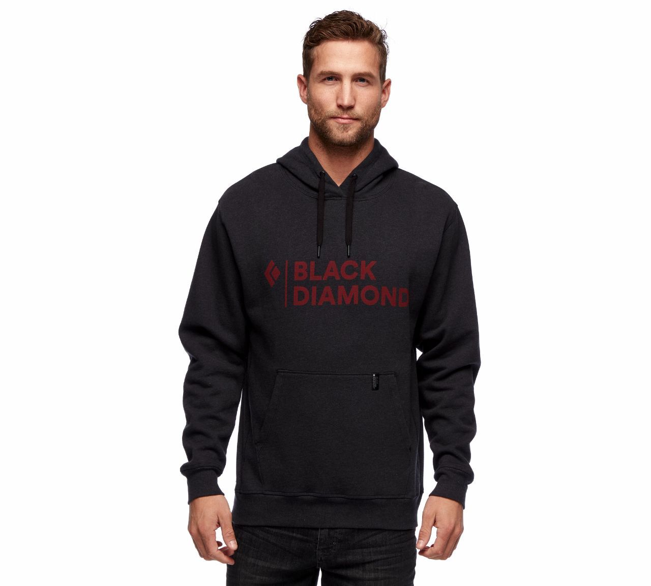 Black Diamond Stacked Logo Hoody - Bluza z kapturem męska | Hardloop