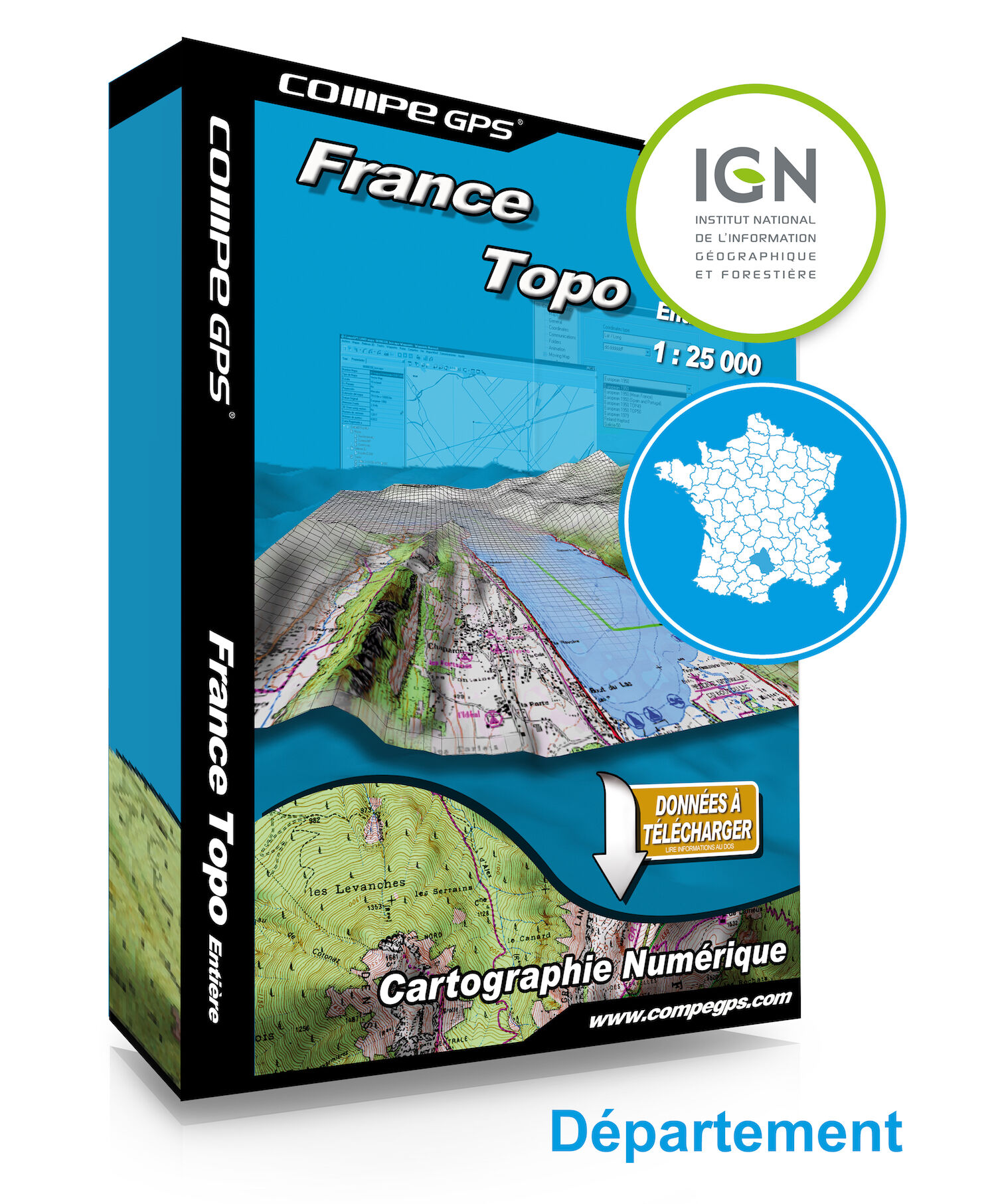 Twonav Carte département 1:25000 - Mapa topograficzna | Hardloop