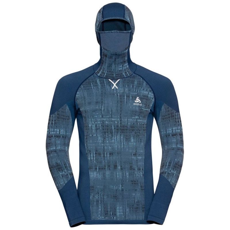 Odlo Blackcomb Eco azul camiseta térmica manga larga hombre