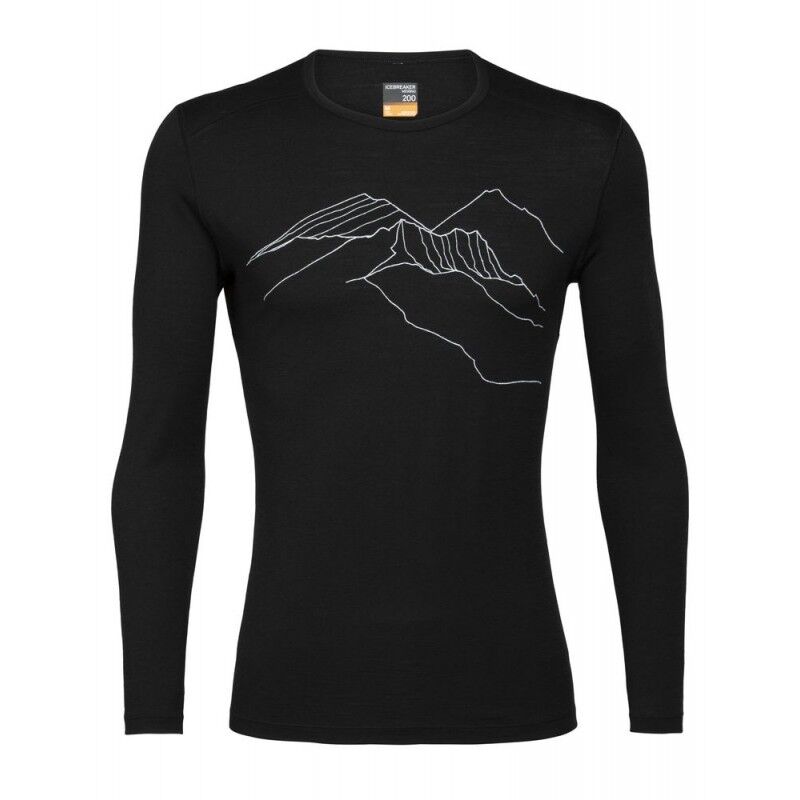 Icebreaker Mens 200 Oasis LS Crewe The Higher We Go - Merino base layer - Men's I Hardloop