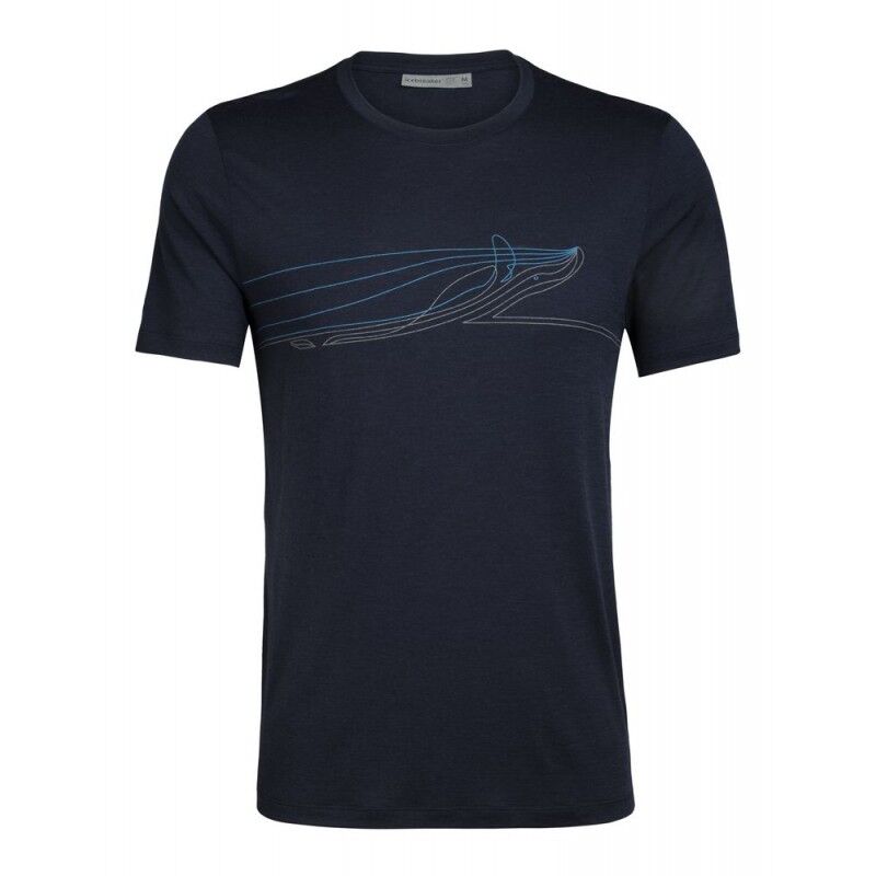 Icebreaker Mens Tech Lite SS Crewe Single Line Whale - Maglia merino - Uomo I Hardloop