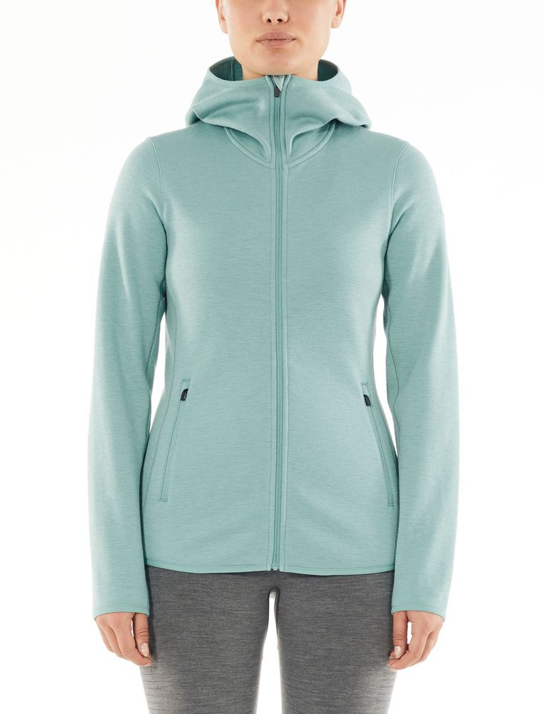 Icebreaker Wmns Elemental LS Zip Hood - Giacca in pile di merino - Donna I Hardloop