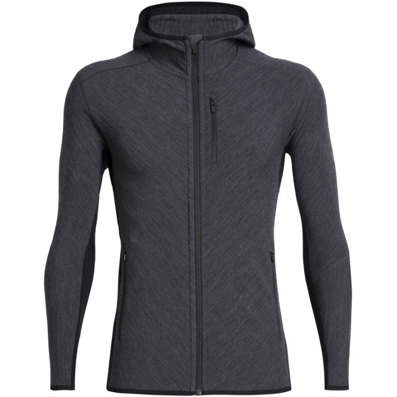 Icebreaker Mens Elemental LS Zip Hood - Giacca in pile di merino - Uomo I Hardloop