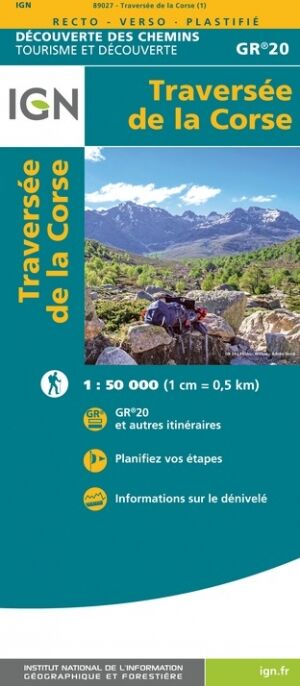 IGN Traversée De La Corse Gr20 - Carte topographique | Hardloop