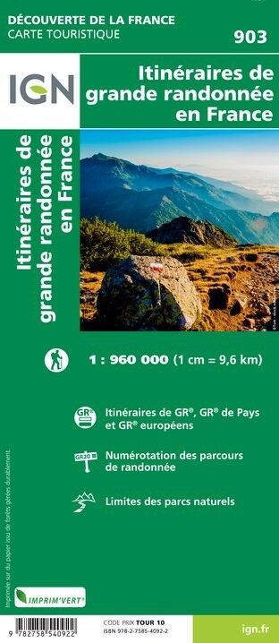 IGN France Grandes Randonnées - Mapa topograficzna | Hardloop