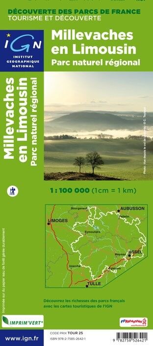 IGN Pnr Millevaches En Limousin - Mapa topograficzna | Hardloop