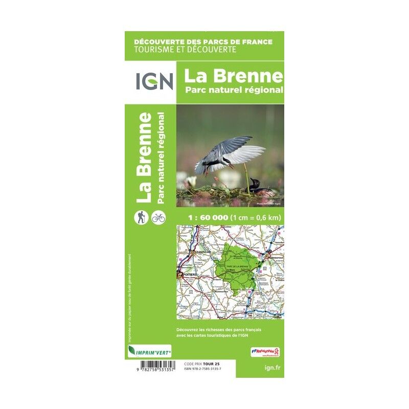 IGN P.N.R. De La Brenne - Mapa topográfico | Hardloop