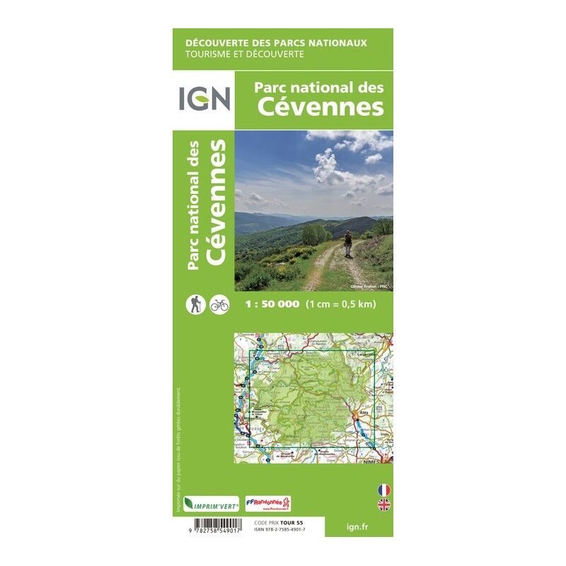 IGN Le Parc National Des Cévennes - Mapa topográfico | Hardloop
