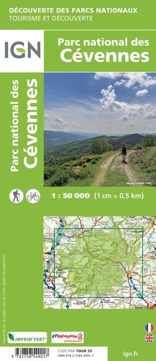 IGN Le Parc National Des Cévennes - Carte topographique | Hardloop