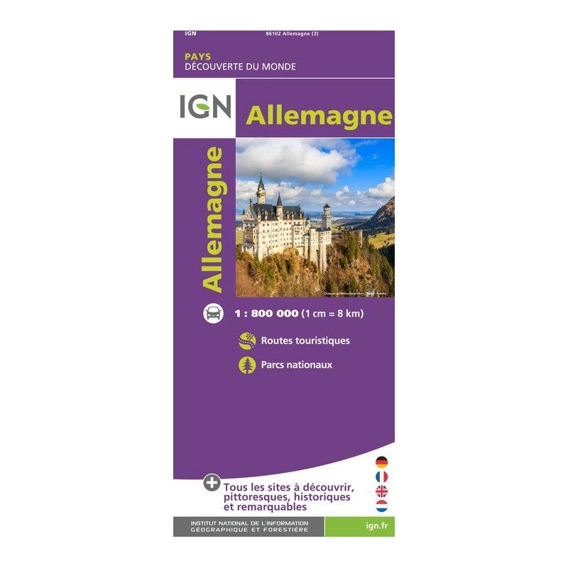 Allemagne - Mapa topográfico