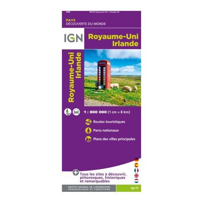 Royaume-Uni / Irlande - Mapa topograficzna
