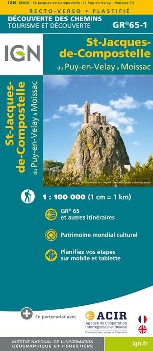 IGN St Jacques. Le Puy / Moissac - Mapa topograficzna | Hardloop