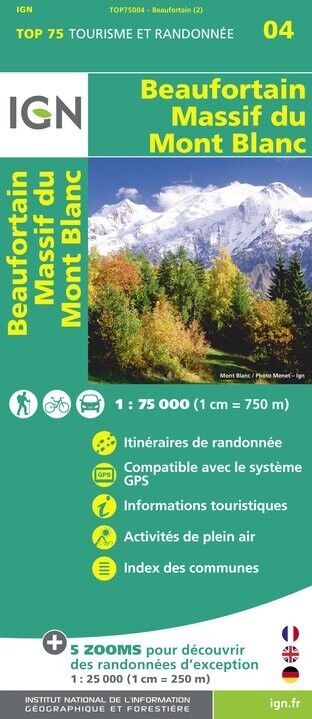 IGN Beaufortin / Massif Du Mont Blanc - Carte topographique | Hardloop