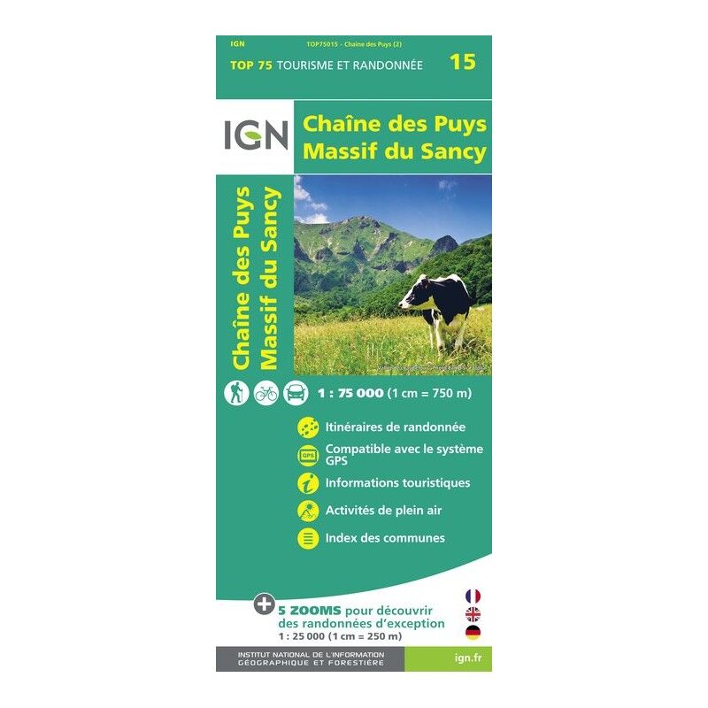 Chaîne-Des Puys / Massif -Du-Sancy - Mapa topográfico