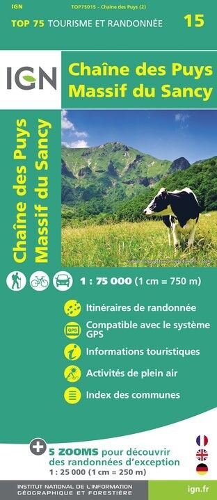 IGN Chaîne-Des Puys / Massif -Du-Sancy - Mapa topograficzna | Hardloop
