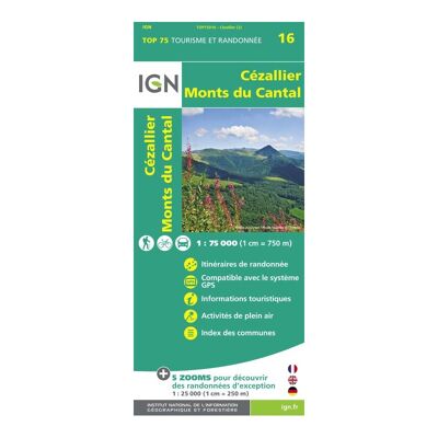 Cézallier / Monts-Du-Cantal - Mapa topográfico