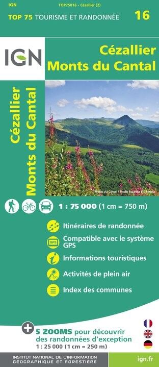 IGN Cézallier / Monts-Du-Cantal - Mapa topograficzna | Hardloop