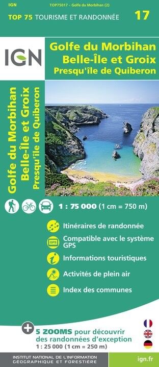 IGN Golfe-Du-Morbihan / Ile-De-Groix / Belle-Ile / Presqu'Île-De-Quiberon - Mapa topograficzna | Hardloop