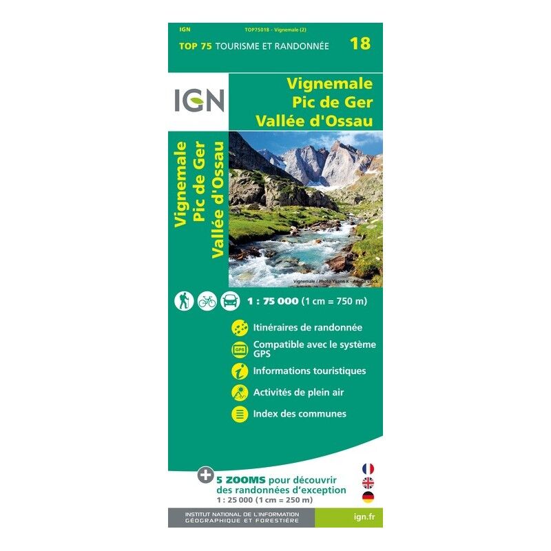 Vignemale.Pic De Ger.Vallée D'Ossau - Mapa topográfico