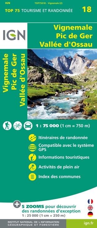 IGN Vignemale.Pic De Ger.Vallée D'Ossau - Carte topographique | Hardloop