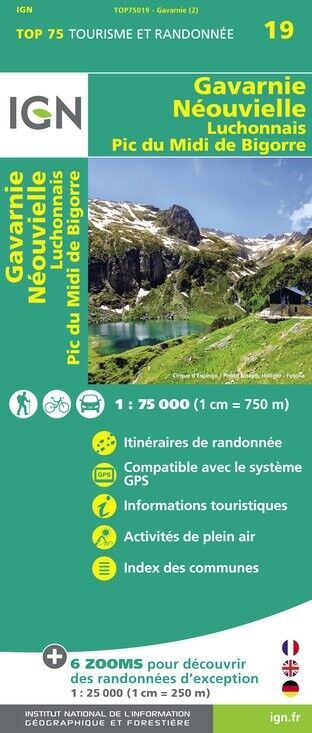 IGN Gavarnie / Néouvielle / Luchonnais / Pic-Du-Midi-De-Bigorre - Mapa topograficzna | Hardloop