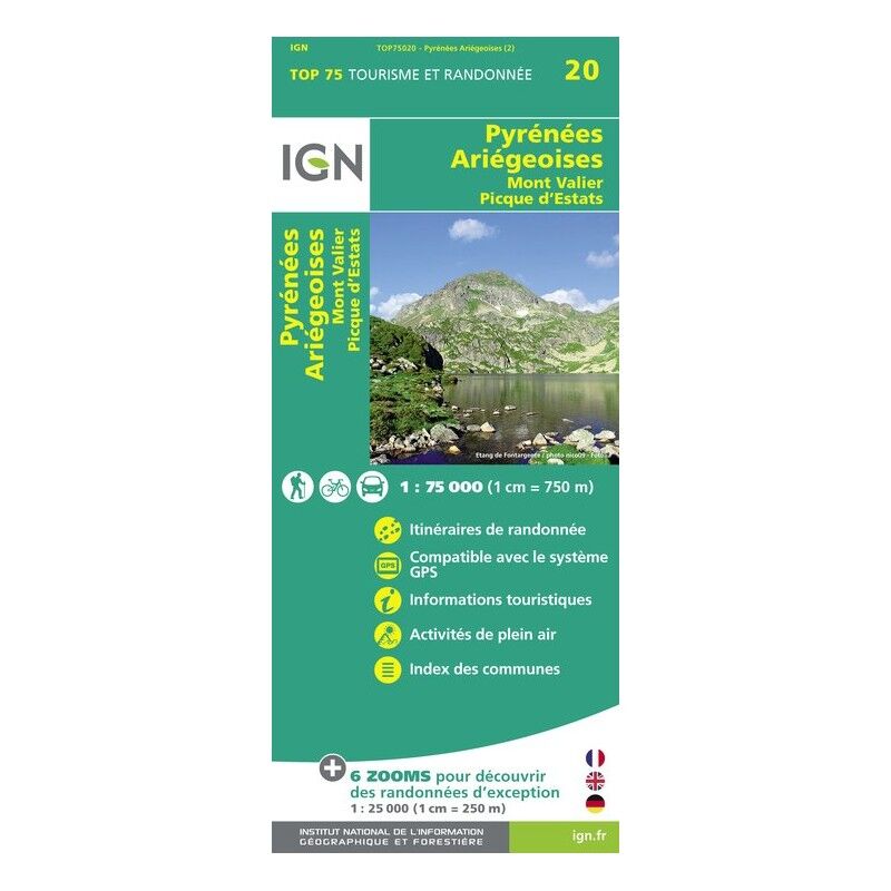 Pyrénées-Ariégeoises / Mont-Valier / Pic-D'Estats - Mapa topográfico