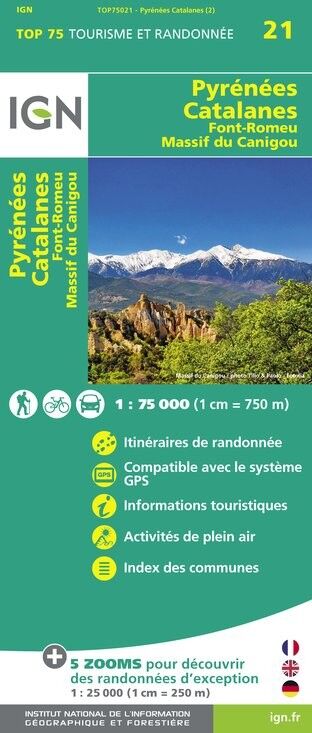 IGN Pyrénées-Catalanes / Font-Romeu / Massif-Du Canigou - Mapa topograficzna | Hardloop