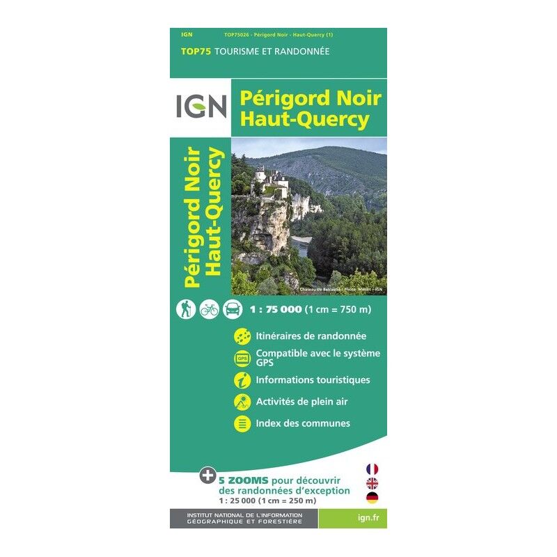 Périgord Noir / Haut Quercy - Mapa topográfico
