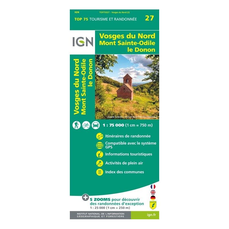 Vosges Du Nord - Mapa topográfico