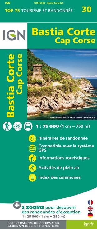 IGN Bastia / Corte / Cap Corse - Carte topographique | Hardloop