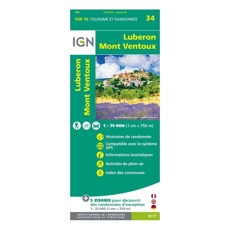 Lubéron.Mont-Ventoux - Mapa topográfico