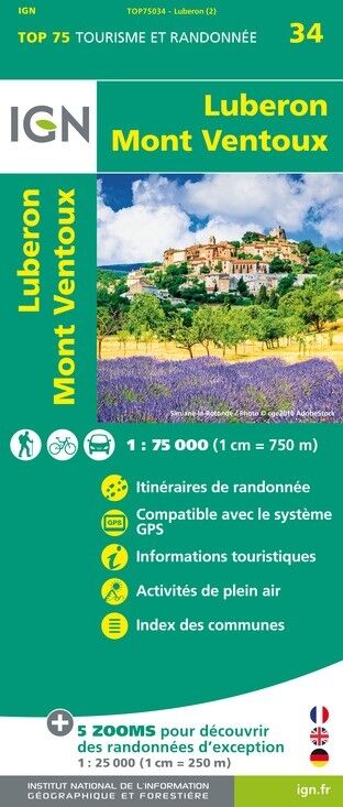 IGN Lubéron.Mont-Ventoux - Mapa topograficzna | Hardloop