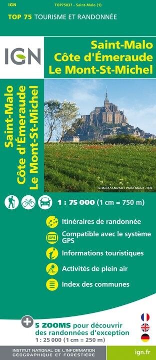 IGN St Malo / Côte D'Emeraude / Mont St Michel - Carte topographique | Hardloop