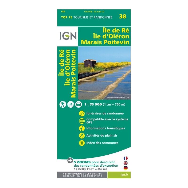 IGN Île De Ré / Île D'Oléron / Marais Poitevin - Mapa topograficzna | Hardloop