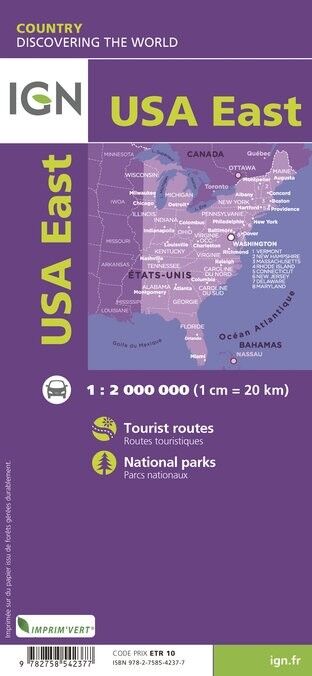 IGN Etats-Unis Est - Mapa topograficzna | Hardloop