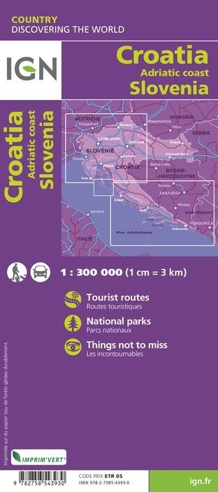 IGN Croatie / Slovénie - Carte topographique | Hardloop