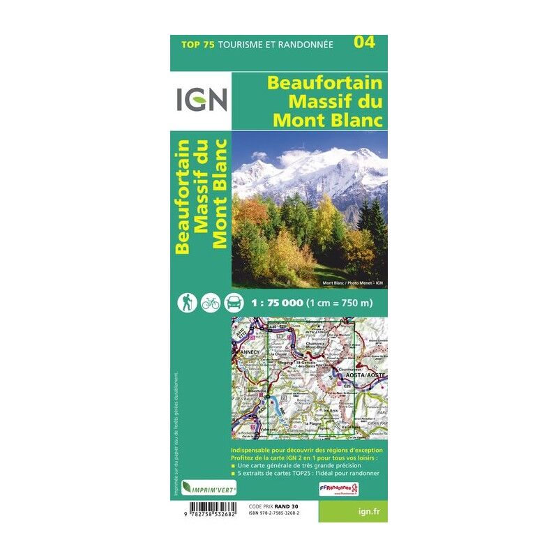 IGN Beaufortin / Massif Du Mont Blanc - Mapa topograficzna | Hardloop