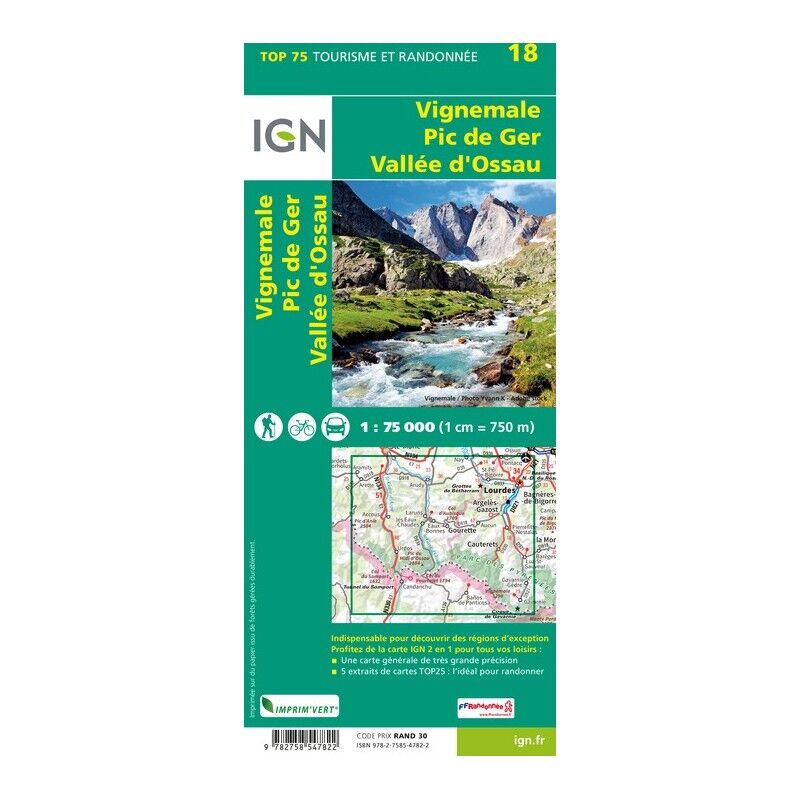 IGN Vignemale.Pic De Ger.Vallée D'Ossau - Mapa topográfico | Hardloop