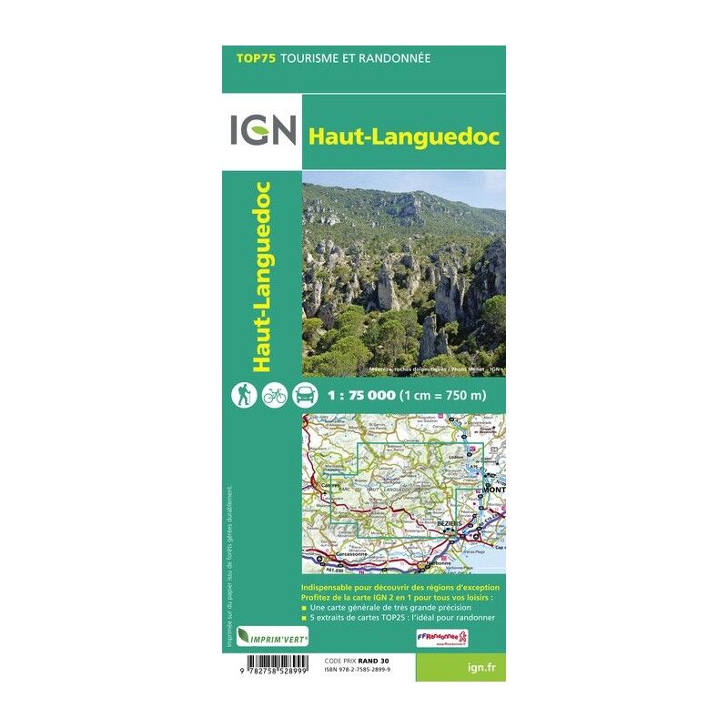 IGN Haut Languedoc - Mapa topográfico | Hardloop