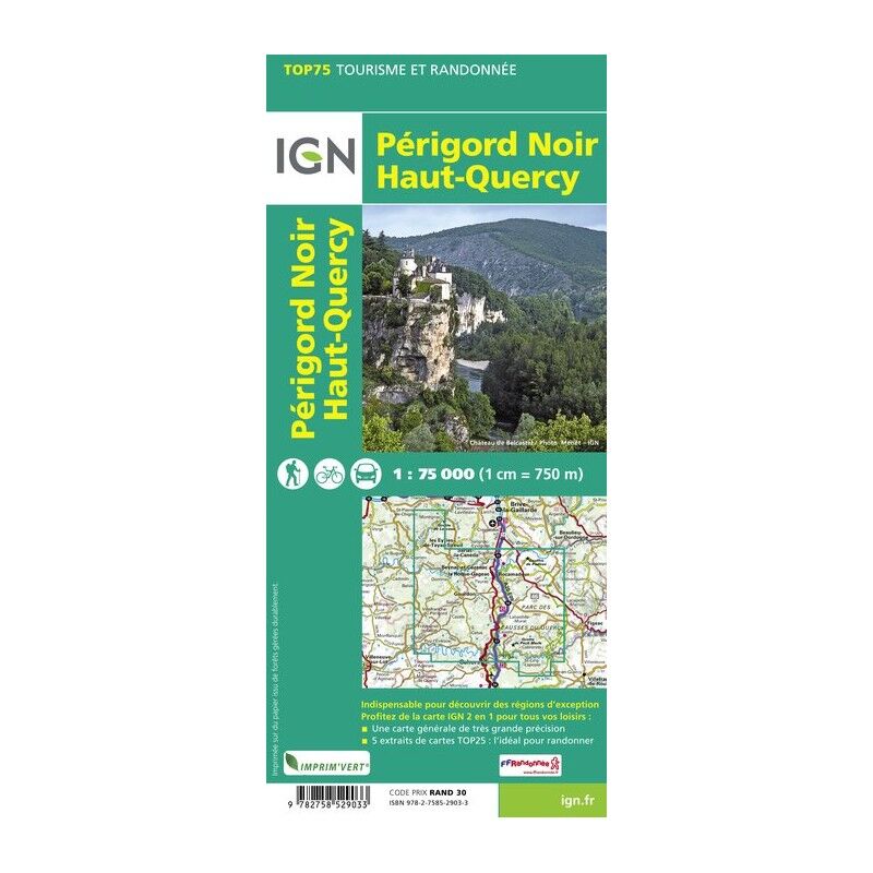 IGN Périgord Noir / Haut Quercy - Carte topographique | Hardloop