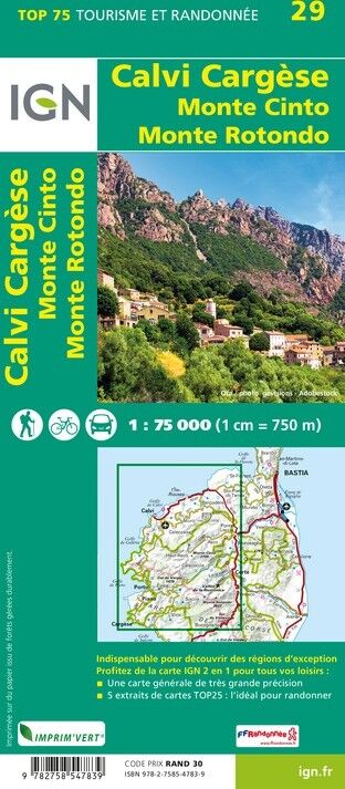 IGN Calvi / Cargesse / Monte Conto / Monte Rotondo
