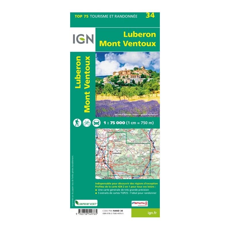IGN Lubéron.Mont-Ventoux - Mapa topograficzna | Hardloop