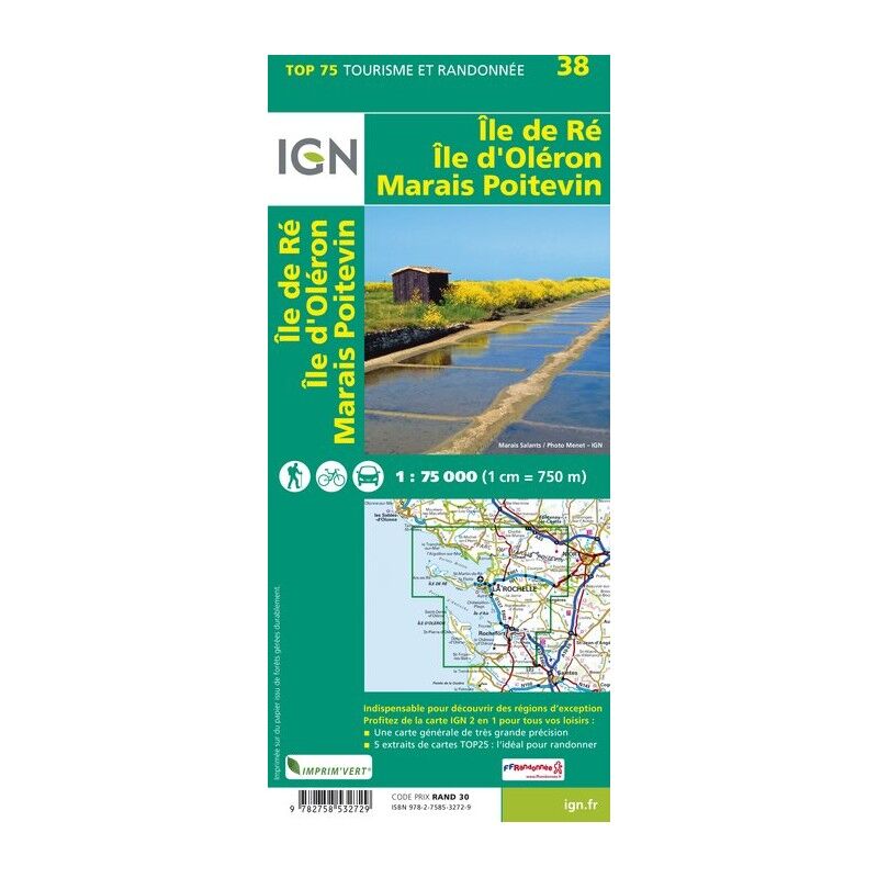 IGN Île De Ré / Île D'Oléron / Marais Poitevin - Mapa topograficzna | Hardloop