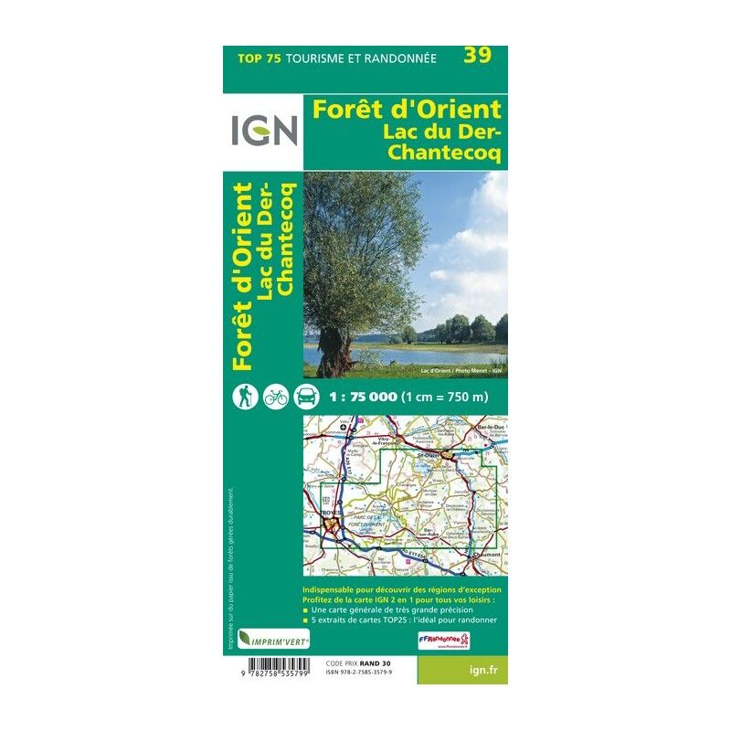 IGN Foret D'Orient / Lac Du Der - Mapa topograficzna | Hardloop
