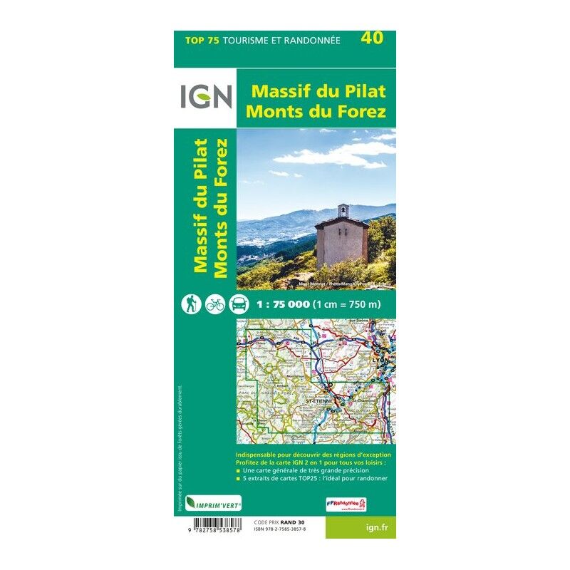 IGN Massif Du Pilat / Monts Du Forez - Mapa topográfico | Hardloop