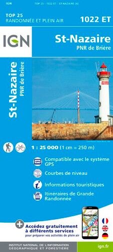 IGN Saint-Nazaire Pnr De Brière - Mapa topograficzna | Hardloop