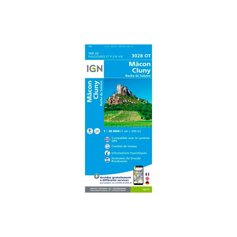 Macon Cluny Roche De Solutré - Mapa topográfico